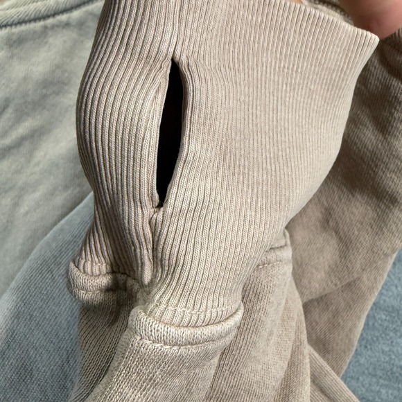 Joah Brown Hoodie‎ Women One Size Beige Zip Up Relaxed Fit Minimalist Casual - Picture 10 of 11